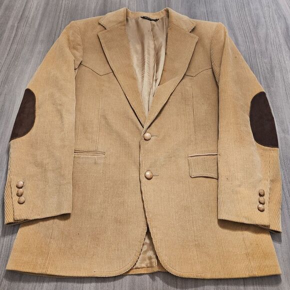 Vtg‎ Made In USA Mens Levi's Western Wear Corduroy Sport Coat Jacket Blazer 40R